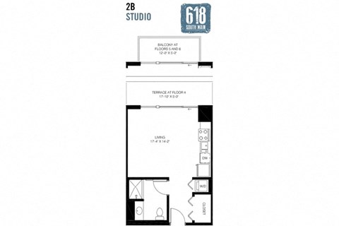 Studio 447 sq. ft.